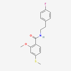 molecular formula C17H18FNO2S B5211526 N-[2-(4-fluorophenyl)ethyl]-2-methoxy-4-(methylthio)benzamide 