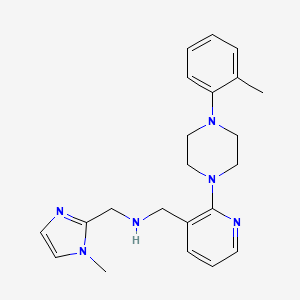 molecular formula C22H28N6 B5211541 1-(1-methyl-1H-imidazol-2-yl)-N-({2-[4-(2-methylphenyl)-1-piperazinyl]-3-pyridinyl}methyl)methanamine 