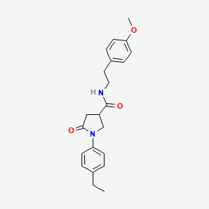 molecular formula C22H26N2O3 B5211552 1-(4-ethylphenyl)-N-[2-(4-methoxyphenyl)ethyl]-5-oxo-3-pyrrolidinecarboxamide 