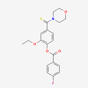 molecular formula C20H20FNO4S B5211557 2-ethoxy-4-(4-morpholinylcarbonothioyl)phenyl 4-fluorobenzoate 