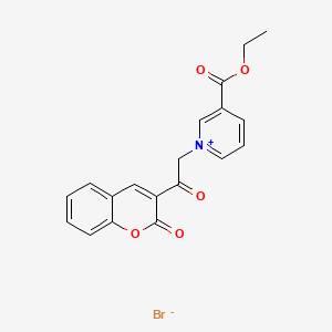 molecular formula C19H16BrNO5 B5211573 3-(ethoxycarbonyl)-1-[2-oxo-2-(2-oxo-2H-chromen-3-yl)ethyl]pyridinium bromide 