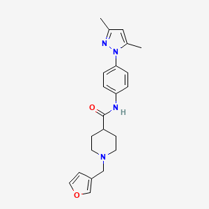 molecular formula C22H26N4O2 B5211594 N-[4-(3,5-dimethyl-1H-pyrazol-1-yl)phenyl]-1-(3-furylmethyl)-4-piperidinecarboxamide 