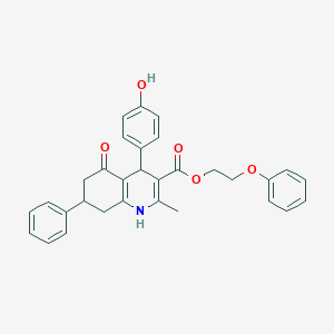 molecular formula C31H29NO5 B5211600 2-phenoxyethyl 4-(4-hydroxyphenyl)-2-methyl-5-oxo-7-phenyl-1,4,5,6,7,8-hexahydro-3-quinolinecarboxylate 