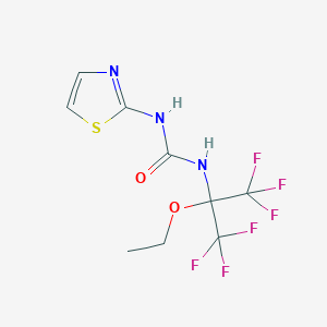 molecular formula C9H9F6N3O2S B5211601 N-[1-ethoxy-2,2,2-trifluoro-1-(trifluoromethyl)ethyl]-N'-1,3-thiazol-2-ylurea 