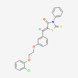 molecular formula C24H18ClNO3S2 B5211608 5-{3-[2-(2-chlorophenoxy)ethoxy]benzylidene}-3-phenyl-2-thioxo-1,3-thiazolidin-4-one 