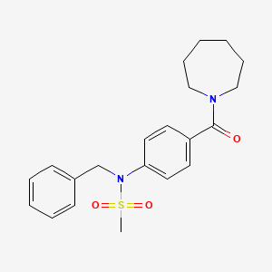 molecular formula C21H26N2O3S B5211614 N-[4-(1-azepanylcarbonyl)phenyl]-N-benzylmethanesulfonamide 
