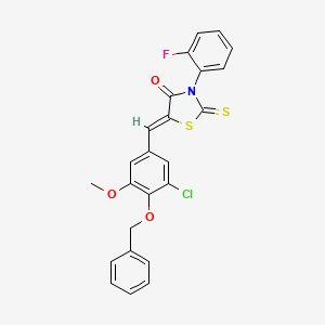 molecular formula C24H17ClFNO3S2 B5211636 5-[4-(benzyloxy)-3-chloro-5-methoxybenzylidene]-3-(2-fluorophenyl)-2-thioxo-1,3-thiazolidin-4-one 