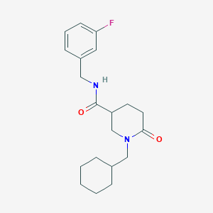 molecular formula C20H27FN2O2 B5211651 1-(cyclohexylmethyl)-N-(3-fluorobenzyl)-6-oxo-3-piperidinecarboxamide 