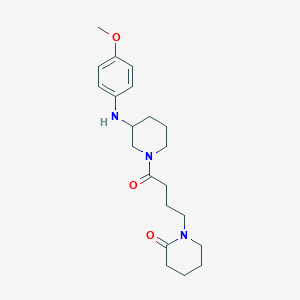 molecular formula C21H31N3O3 B5211665 1-(4-{3-[(4-methoxyphenyl)amino]-1-piperidinyl}-4-oxobutyl)-2-piperidinone 