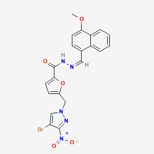 molecular formula C21H16BrN5O5 B5211673 5-[(4-bromo-3-nitro-1H-pyrazol-1-yl)methyl]-N'-[(4-methoxy-1-naphthyl)methylene]-2-furohydrazide 