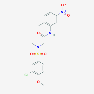molecular formula C17H18ClN3O6S B5211691 N~2~-[(3-chloro-4-methoxyphenyl)sulfonyl]-N~2~-methyl-N~1~-(2-methyl-5-nitrophenyl)glycinamide 