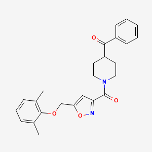 molecular formula C25H26N2O4 B5211701 [1-({5-[(2,6-dimethylphenoxy)methyl]-3-isoxazolyl}carbonyl)-4-piperidinyl](phenyl)methanone 
