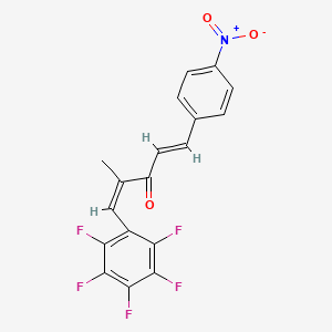 molecular formula C18H10F5NO3 B5211716 2-methyl-5-(4-nitrophenyl)-1-(pentafluorophenyl)-1,4-pentadien-3-one 
