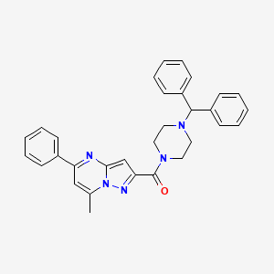 molecular formula C31H29N5O B5211727 2-{[4-(diphenylmethyl)-1-piperazinyl]carbonyl}-7-methyl-5-phenylpyrazolo[1,5-a]pyrimidine 
