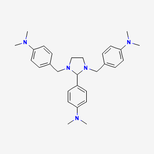molecular formula C29H39N5 B5211735 (4-{1,3-bis[4-(dimethylamino)benzyl]-2-imidazolidinyl}phenyl)dimethylamine 