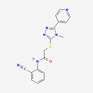 molecular formula C17H14N6OS B5211737 N-(2-cyanophenyl)-2-{[4-methyl-5-(4-pyridinyl)-4H-1,2,4-triazol-3-yl]thio}acetamide 