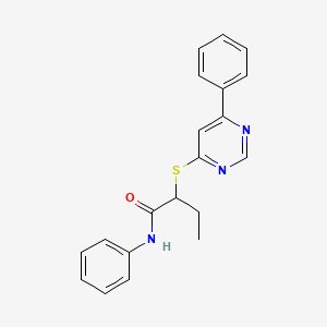 molecular formula C20H19N3OS B5211742 N-phenyl-2-[(6-phenyl-4-pyrimidinyl)thio]butanamide 