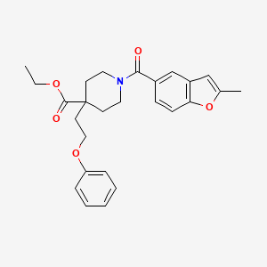 molecular formula C26H29NO5 B5211749 ethyl 1-[(2-methyl-1-benzofuran-5-yl)carbonyl]-4-(2-phenoxyethyl)-4-piperidinecarboxylate 