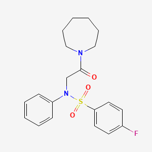 molecular formula C20H23FN2O3S B5211767 N-[2-(1-azepanyl)-2-oxoethyl]-4-fluoro-N-phenylbenzenesulfonamide 