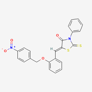 molecular formula C23H16N2O4S2 B5211788 5-{2-[(4-nitrobenzyl)oxy]benzylidene}-3-phenyl-2-thioxo-1,3-thiazolidin-4-one 