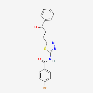 4-bromo-N-[5-(3-oxo-3-phenylpropyl)-1,3,4-thiadiazol-2-yl]benzamide