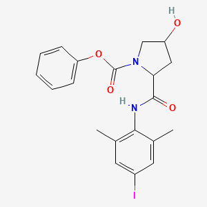 molecular formula C20H21IN2O4 B5211834 phenyl 4-hydroxy-2-{[(4-iodo-2,6-dimethylphenyl)amino]carbonyl}-1-pyrrolidinecarboxylate 