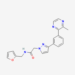 molecular formula C21H19N5O2 B5211840 N-(2-furylmethyl)-2-{3-[3-(3-methyl-2-pyrazinyl)phenyl]-1H-pyrazol-1-yl}acetamide 