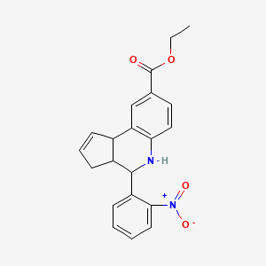 molecular formula C21H20N2O4 B5211844 ethyl 4-(2-nitrophenyl)-3a,4,5,9b-tetrahydro-3H-cyclopenta[c]quinoline-8-carboxylate 
