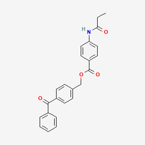 molecular formula C24H21NO4 B5211853 4-benzoylbenzyl 4-(propionylamino)benzoate 