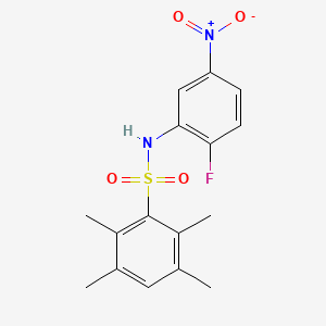 molecular formula C16H17FN2O4S B5211886 N-(2-fluoro-5-nitrophenyl)-2,3,5,6-tetramethylbenzenesulfonamide 