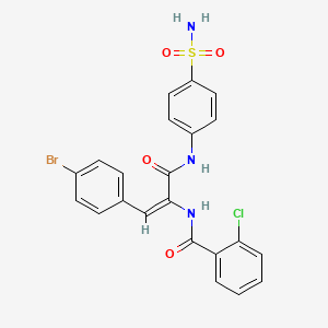 molecular formula C22H17BrClN3O4S B5211892 N-[1-({[4-(aminosulfonyl)phenyl]amino}carbonyl)-2-(4-bromophenyl)vinyl]-2-chlorobenzamide 