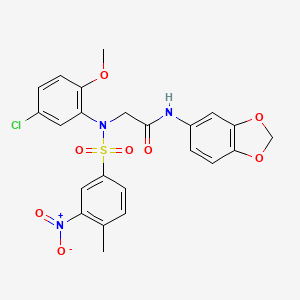 molecular formula C23H20ClN3O8S B5211905 N~1~-1,3-benzodioxol-5-yl-N~2~-(5-chloro-2-methoxyphenyl)-N~2~-[(4-methyl-3-nitrophenyl)sulfonyl]glycinamide 