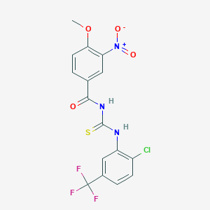 molecular formula C16H11ClF3N3O4S B5211910 N-({[2-chloro-5-(trifluoromethyl)phenyl]amino}carbonothioyl)-4-methoxy-3-nitrobenzamide 