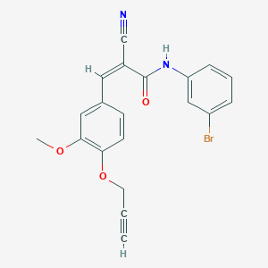 molecular formula C20H15BrN2O3 B5211911 N-(3-bromophenyl)-2-cyano-3-[3-methoxy-4-(2-propyn-1-yloxy)phenyl]acrylamide 