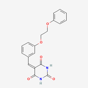molecular formula C19H16N2O5 B5211914 5-[3-(2-phenoxyethoxy)benzylidene]-2,4,6(1H,3H,5H)-pyrimidinetrione 