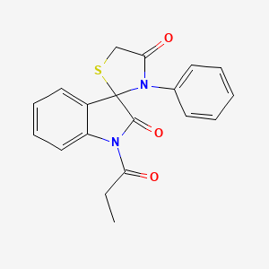 molecular formula C19H16N2O3S B5211916 3'-phenyl-1-propionyl-4'H-spiro[indole-3,2'-[1,3]thiazolidine]-2,4'(1H)-dione 