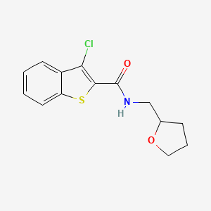 molecular formula C14H14ClNO2S B5211928 3-chloro-N-(tetrahydro-2-furanylmethyl)-1-benzothiophene-2-carboxamide 