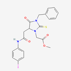 molecular formula C21H20IN3O4S B5211932 methyl (3-benzyl-5-{2-[(4-iodophenyl)amino]-2-oxoethyl}-4-oxo-2-thioxo-1-imidazolidinyl)acetate 