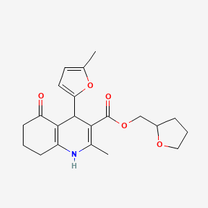 molecular formula C21H25NO5 B5211954 tetrahydro-2-furanylmethyl 2-methyl-4-(5-methyl-2-furyl)-5-oxo-1,4,5,6,7,8-hexahydro-3-quinolinecarboxylate 