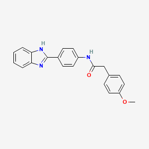 molecular formula C22H19N3O2 B5211955 N-[4-(1H-benzimidazol-2-yl)phenyl]-2-(4-methoxyphenyl)acetamide 