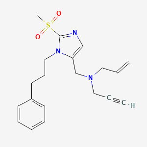 molecular formula C20H25N3O2S B5211965 N-{[2-(methylsulfonyl)-1-(3-phenylpropyl)-1H-imidazol-5-yl]methyl}-N-2-propyn-1-yl-2-propen-1-amine 