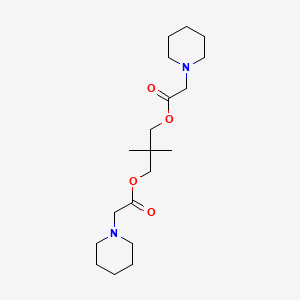 molecular formula C19H34N2O4 B5212018 2,2-dimethyl-3-[(1-piperidinylacetyl)oxy]propyl 1-piperidinylacetate 