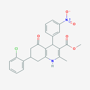 molecular formula C24H21ClN2O5 B5212029 methyl 7-(2-chlorophenyl)-2-methyl-4-(3-nitrophenyl)-5-oxo-1,4,5,6,7,8-hexahydro-3-quinolinecarboxylate 
