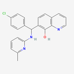 molecular formula C22H18ClN3O B5212037 7-{(4-chlorophenyl)[(6-methyl-2-pyridinyl)amino]methyl}-8-quinolinol 