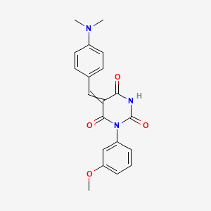 molecular formula C20H19N3O4 B5212045 5-[4-(dimethylamino)benzylidene]-1-(3-methoxyphenyl)-2,4,6(1H,3H,5H)-pyrimidinetrione 