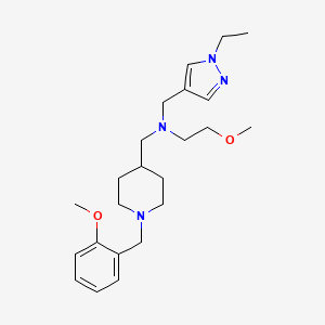 molecular formula C23H36N4O2 B5212050 N-[(1-ethyl-1H-pyrazol-4-yl)methyl]-2-methoxy-N-{[1-(2-methoxybenzyl)-4-piperidinyl]methyl}ethanamine 