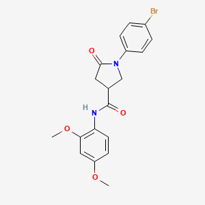 molecular formula C19H19BrN2O4 B5212056 1-(4-bromophenyl)-N-(2,4-dimethoxyphenyl)-5-oxo-3-pyrrolidinecarboxamide CAS No. 6056-44-6