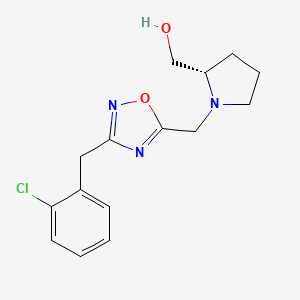 molecular formula C15H18ClN3O2 B5212081 ((2S)-1-{[3-(2-chlorobenzyl)-1,2,4-oxadiazol-5-yl]methyl}-2-pyrrolidinyl)methanol 