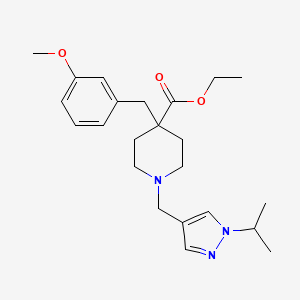 molecular formula C23H33N3O3 B5212092 ethyl 1-[(1-isopropyl-1H-pyrazol-4-yl)methyl]-4-(3-methoxybenzyl)-4-piperidinecarboxylate 