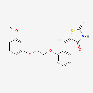 molecular formula C19H17NO4S2 B5212108 5-{2-[2-(3-methoxyphenoxy)ethoxy]benzylidene}-2-thioxo-1,3-thiazolidin-4-one 